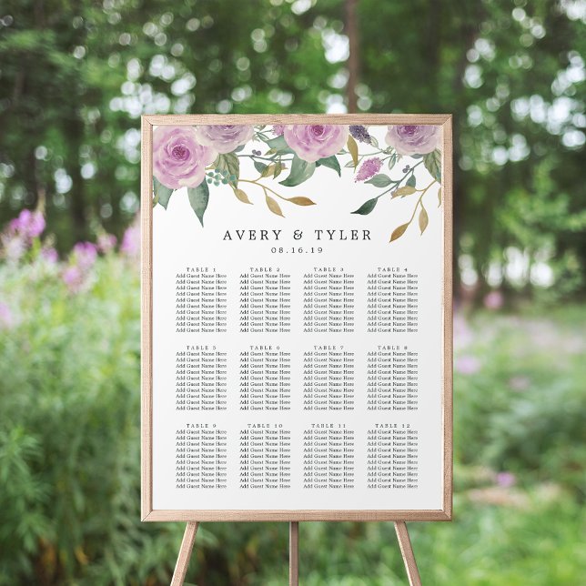 Póster Gráfico de asientos de Boda de violeta y salchicha (Subido por el creador)