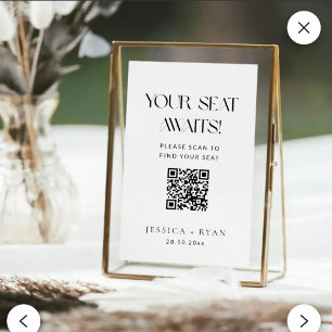 Póster Gráfico de asientos de Boda digital con Rótulo de 