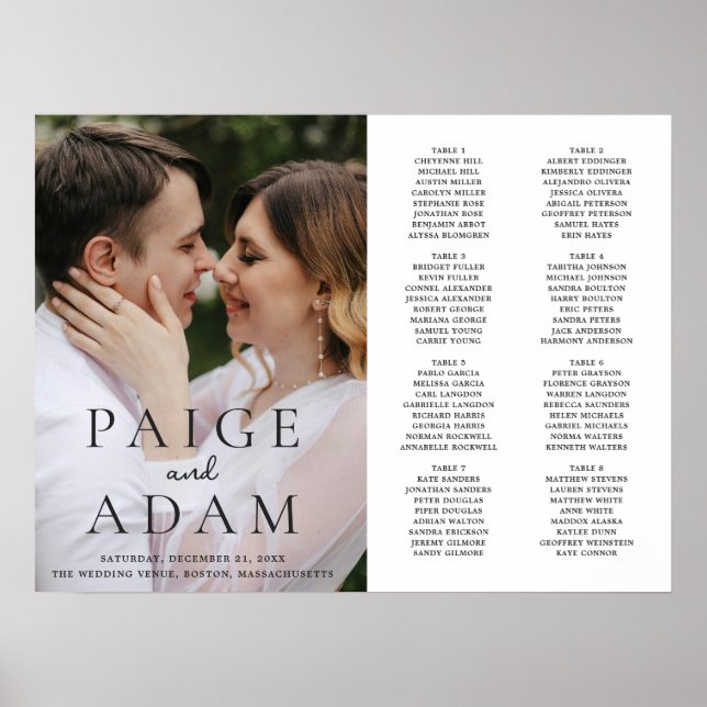 Póster Gráfico de Asientos de Boda Editorial de Foto Mode (Frente)