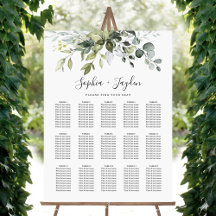 Gráfico de Asientos de Boda Elegante Dusty Blue Gr