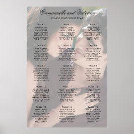Póster Gráfico de Asientos de Boda Elegante Faux Vellum c