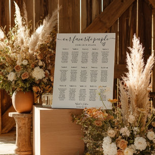 Póster Gráfico de Asientos de Boda Elegante Moderno para
