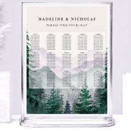 Póster Gráfico de Asientos de Boda en Bosque de Montaña B