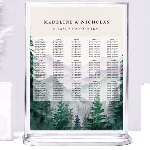 Póster Gráfico de Asientos de Boda en Bosque de Montaña B