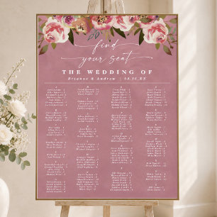 Póster Gráfico de Asientos de Boda en Orden Alfabético Ro