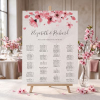 Gráfico de Asientos de Boda Flor de Cerezo Floral 