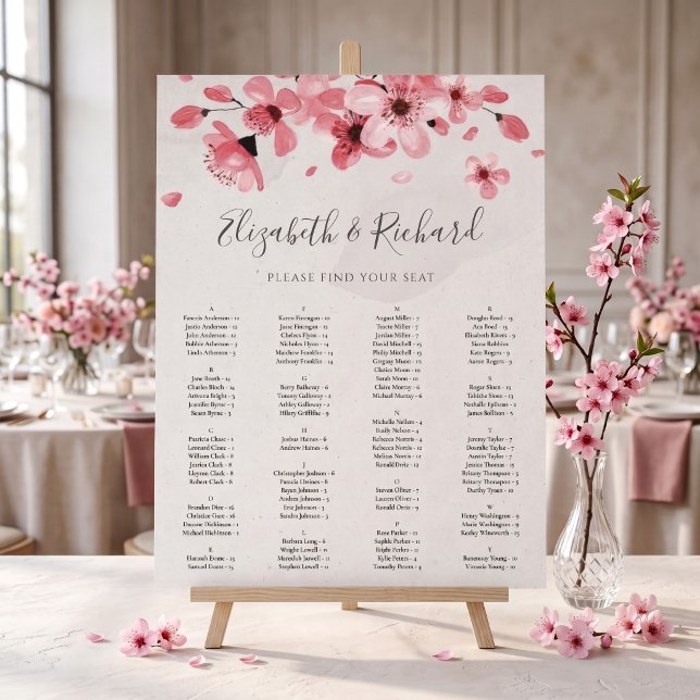 Póster Gráfico de Asientos de Boda Flor de Cerezo Floral  (Subido por el creador)