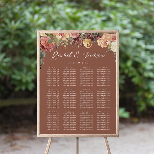 Póster Gráfico de asientos de Boda floral de flor en flor (Subido por el creador)