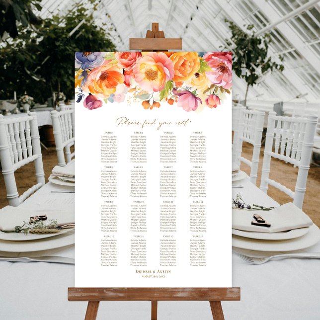 Póster Gráfico de Asientos de Boda Floral de Primavera de (Subido por el creador)