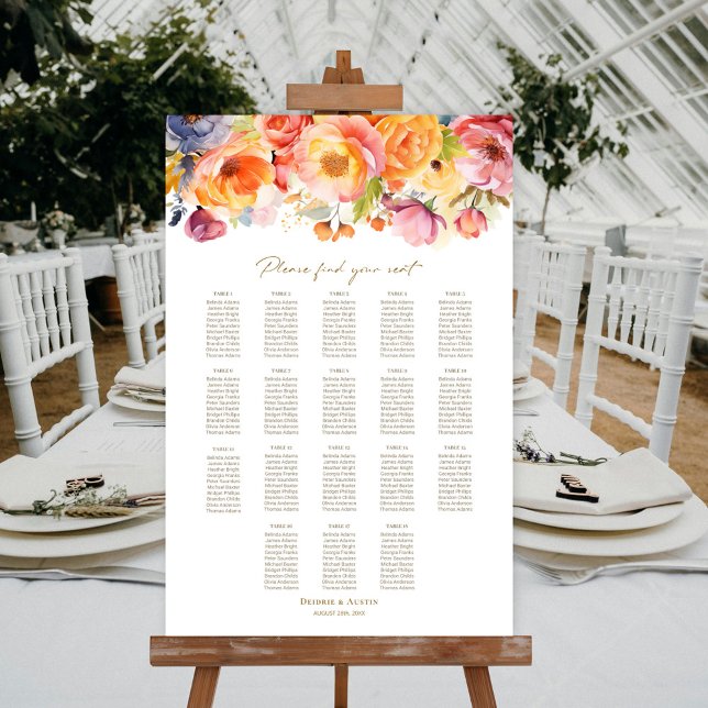 Póster Gráfico de Asientos de Boda Floral de Primavera pa (Subido por el creador)