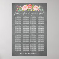 Gráfico de Asientos de Boda Floral Jardín de Rosas