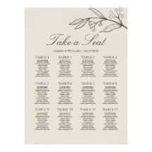Gráfico de Asientos de Boda Floral Minimalista Ele