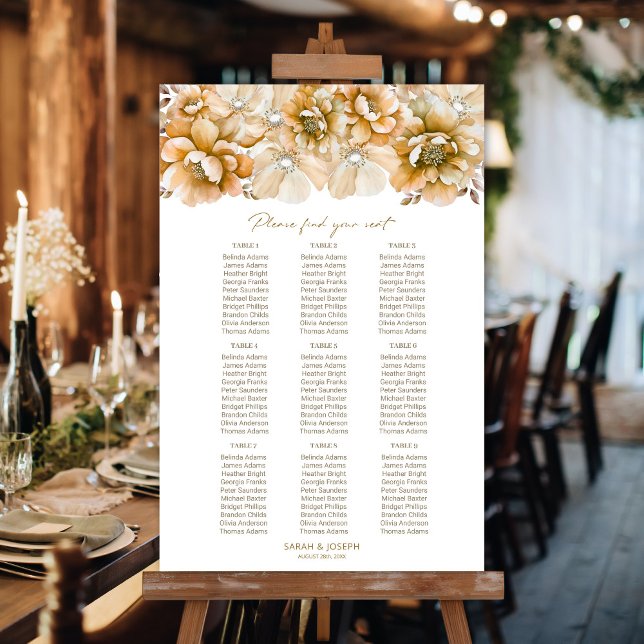 Póster Gráfico de Asientos de Boda Floral Naranja de 9 Me (Subido por el creador)