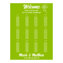Gráfico de Asientos de Boda Floral Verde Clásico C