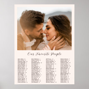 Póster Gráfico de Asientos de Boda Foto Neutral Terroso M