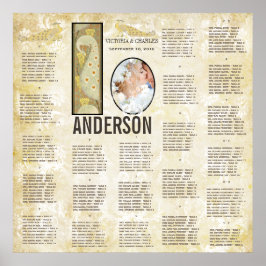 Póster Gráfico de Asientos de Boda Foto Pavón Art Déco