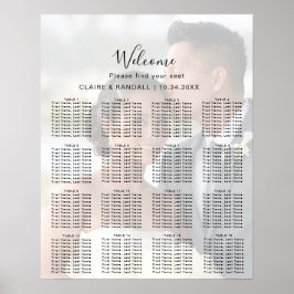 Póster Gráfico de Asientos de Boda Fotografía Caligrafía