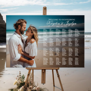 Póster Gráfico de asientos de boda fotográfico tipografía