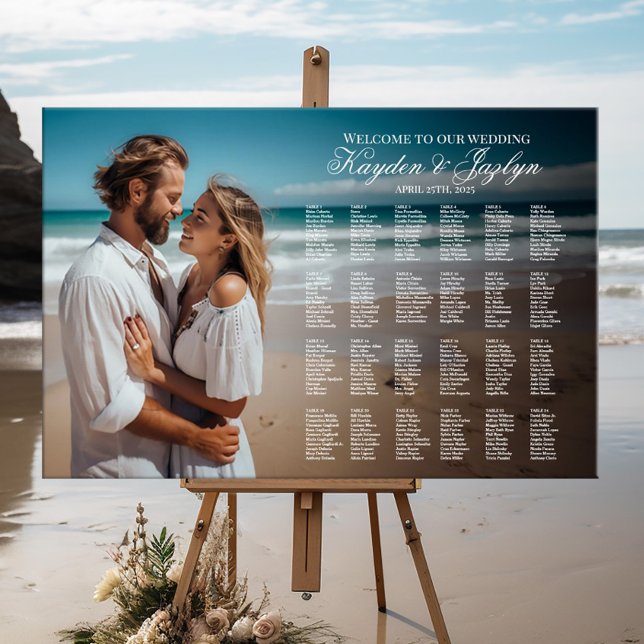 Póster Gráfico de asientos de boda fotográfico tipografía (Subido por el creador)