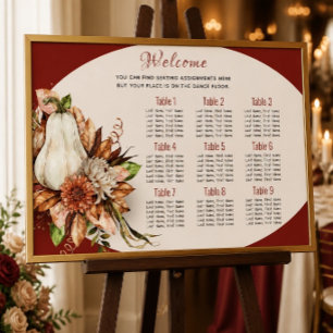 Póster Gráfico de Asientos de Boda Harvest Chic Calabaza