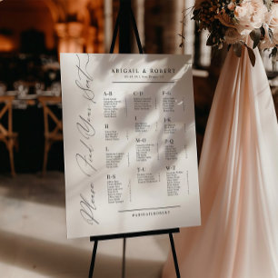 Póster Gráfico de Asientos de Boda Minimalista Alfabético