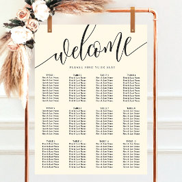 Póster Gráfico de Asientos de Boda Minimalista Crema Marf