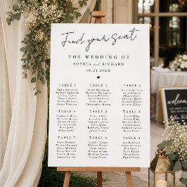 Póster Gráfico de Asientos de Boda Minimalista Elegante