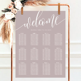 Póster Gráfico de Asientos de Boda Minimalista Lavanda Po