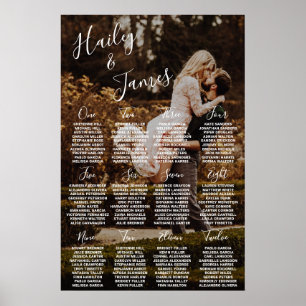 Póster Gráfico de Asientos de Boda Moderno y Elegante con