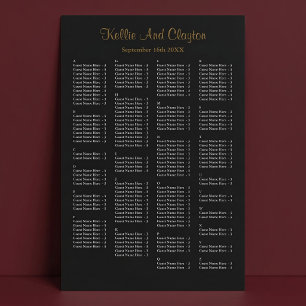 Póster Gráfico de Asientos de Boda Negro Simple 160