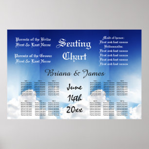 Póster Gráfico de Asientos de Boda Novia Novio Invitados