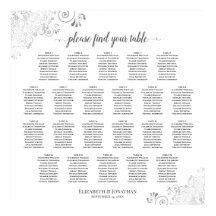 Gráfico de Asientos de Boda Plateado Blanco con En