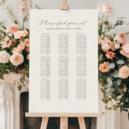 Póster Gráfico de Asientos de Boda Por Favor Encuentre Su