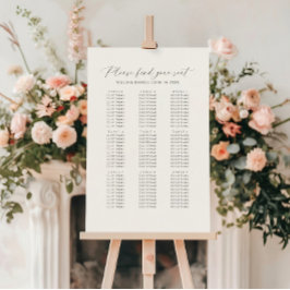 Póster Gráfico de Asientos de Boda Por Favor Encuentre Su