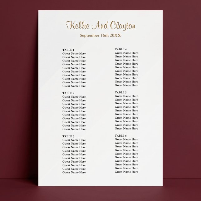 Póster Gráfico de Asientos de Boda Simple 60 (Subido por el creador)