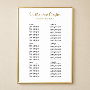 Póster Gráfico de Asientos de Boda Simple 60