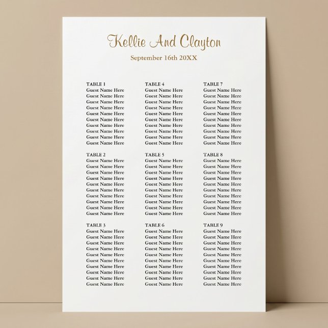 Póster Gráfico de Asientos de Boda Simple 90 (Subido por el creador)