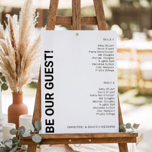 Póster Gráfico de asientos de boda Simple Blanco de 2 mes