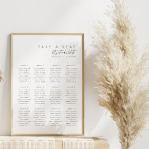 Póster Gráfico de Asientos de Boda Simple Elegante Modern