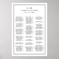 Gráfico de Asientos de Boda Simple en Blanco y Neg