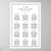Gráfico de Asientos de Boda Simple en Blanco y Neg