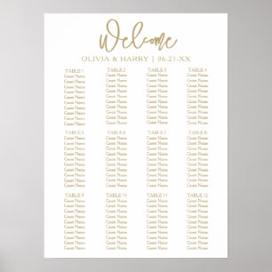 Póster Gráfico de Asientos de Boda Simple Letra Moderna E