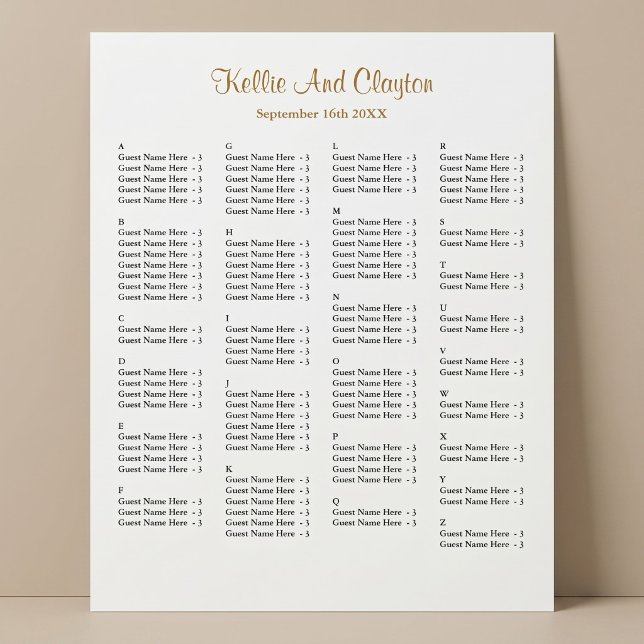 Póster Gráfico de Asientos de Boda Simple para 130 (Subido por el creador)