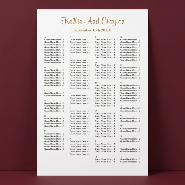 Póster Gráfico de Asientos de Boda Simple para 160 (Subido por el creador)