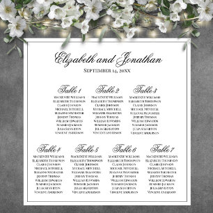 Póster Gráfico de Asientos de Boda Simple y Elegante para
