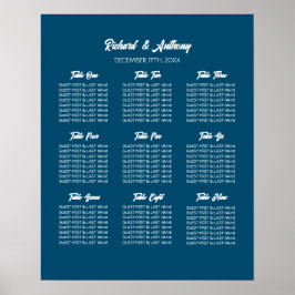 Póster Gráfico de Asientos de Boda Simplemente Moderno y 