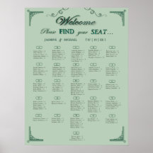 Gráfico de Asientos de Boda Verde Eucalipto Chic S