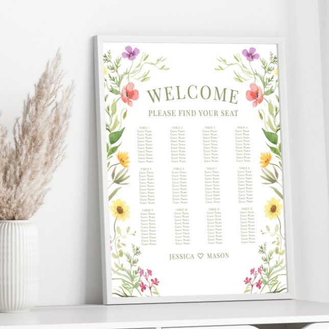 Póster Gráfico de asientos de Bodas de flores silvestres  (Subido por el creador)