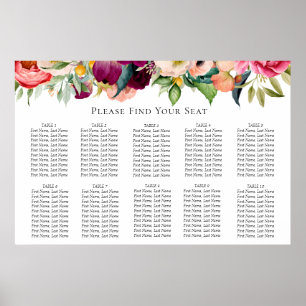 Póster Gráfico de asientos de Bodas de florines bohemios