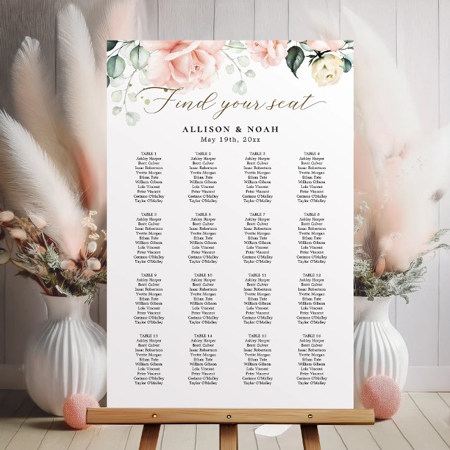 Póster Gráfico de asientos de Bodas de los Blooms Rosa de (Subido por el creador)